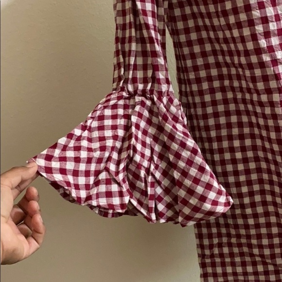 NWT CAPULET Revolve off shoulders Gingham dress SX - Picture 4 of 10